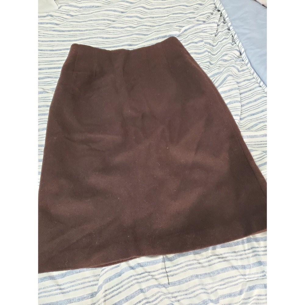 JG Hook Brown Wool Blend Pencil Skirt High Waisted Midi Back Vent Size 4